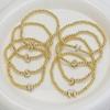 One Piece Plated Micro Pave CZ Bubble Ball A-Z Initial Beaded Elastic Cord Bracelet Women's Simple Bracelet Jewelry Gift