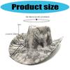 Vintage Textured Western Cowboy Hats Breathable Polyester Unisex Design Foldable Travel Hat Costume Accessory