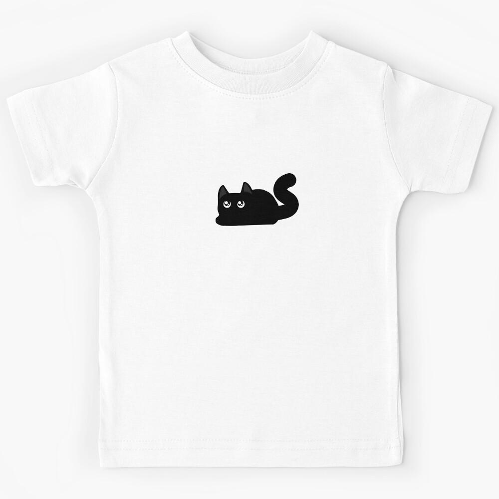 Sitting Black Cat Kids T-Shirt 130
