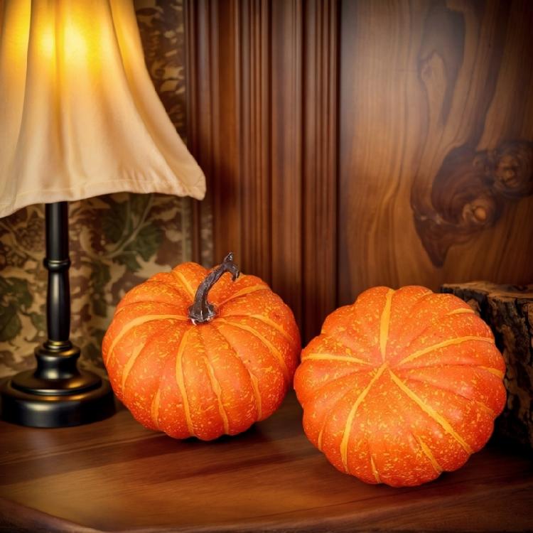 Konstnärliga skumplastsamhällen Pumpaskulptur Höstskördefester Dekoration Säker Realistisk Växtmodell Halloweenprydnad