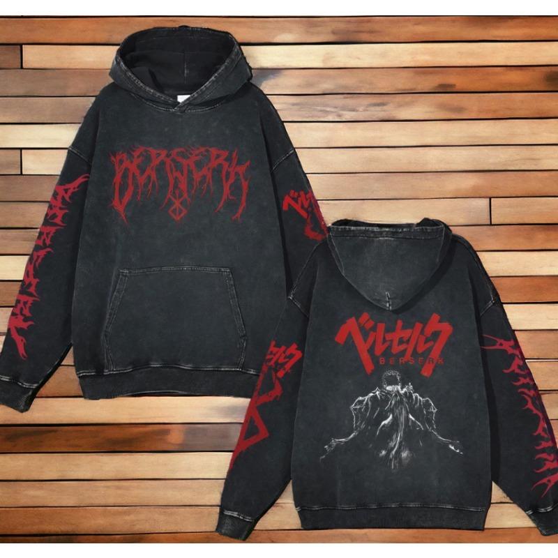 

440G Heavy Washed Retro Cartoon Animation Street Retro Cotton свитер, Street Tide Hooded свитер 5XL