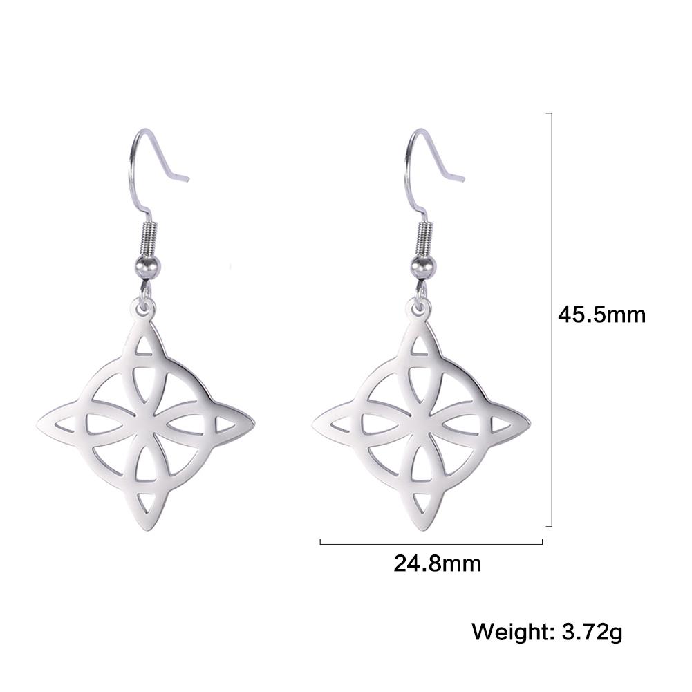 

LIKGREAT Stainless Steel Witches Knot Stud Earrings for Women Irish Lucky Celtics knot Amulet Earring Jewelry Gifts Wholesale