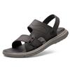 Sandals Men's 2025 Summer New Casual Beach Shoes Men's Leather Fashion Premium Slippers Soft Sole Men's Shoes Trend