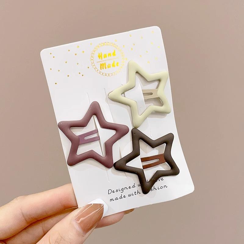 Milk Curry Color Bangs Clip Star Hairpin Press Style Women's New Hair Accessories Headdress Broken Hair Clip Side Clip