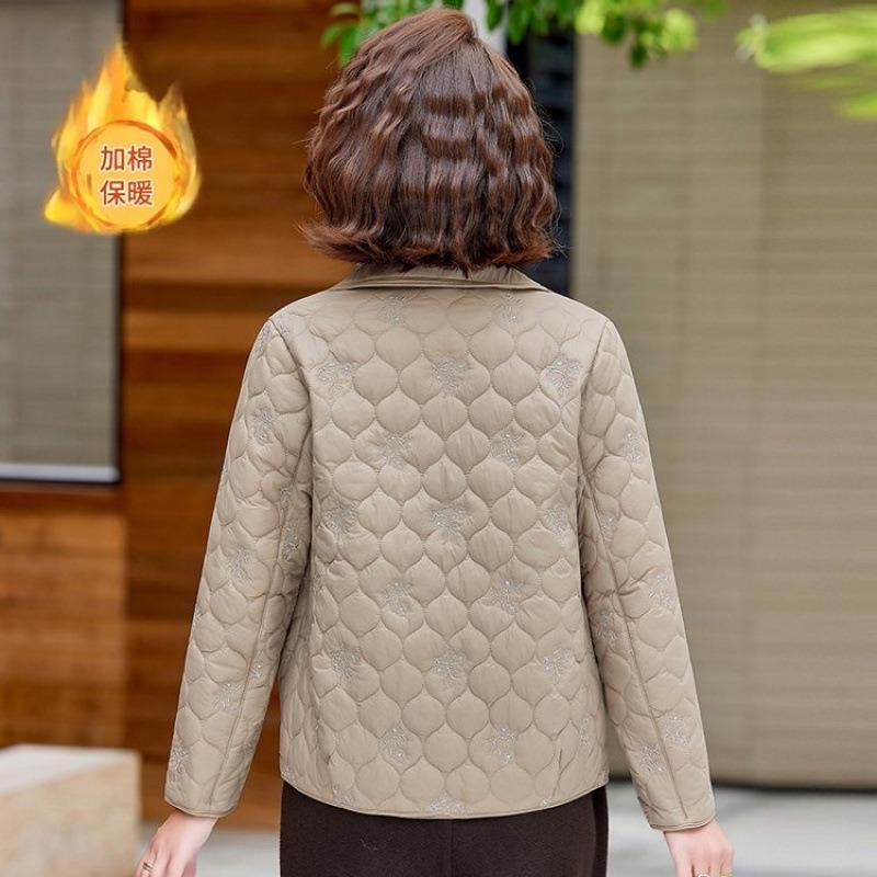 Medium fashion new cotton-padded clothes Middle-aged and elderly autumn and winter tops Short light cotton-padded clothes cotton-padded jackets trend
