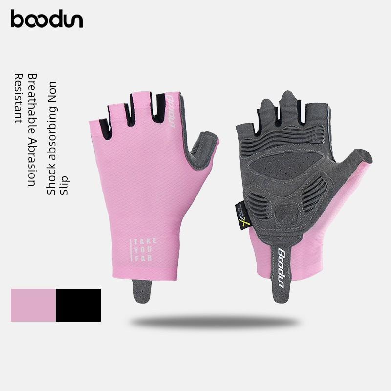 Boodun Cycling Gloves Spring X-Ray Diffraction Shock Absorption Half Finger Cycling Bicycle Gloves Breathable Wear-Resistant Road Bike Summer