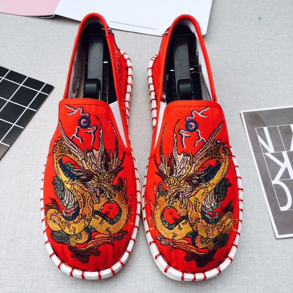 

Canvas Shoes Men s Embroidery Breathable Casual Shoes 41