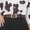 Lazy Piercing Belt, Men and Women, Simple Non-porous Belt Ins, Korean Style Fashion Belt Jeans Belt