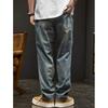 Men's Retro Washed, Distressed, and Ripped Denim Pants: Casual, Loose-Fit, Straight-Leg Long Pants for Spring and Fall