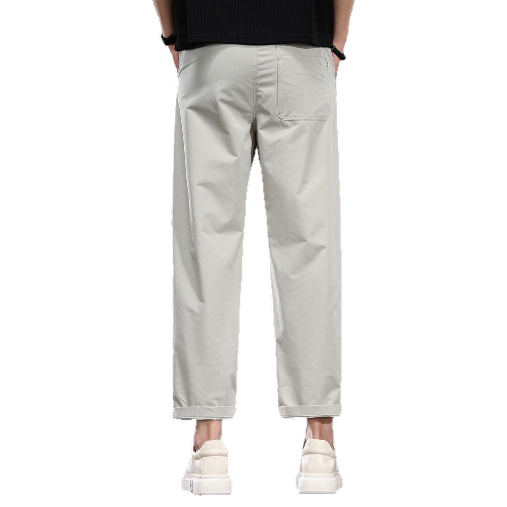 Light-colored Woven Nine-point Straight Men's Summer New Loose and Simple Outdoor Commuting Versatile Quick-drying Casual Pants