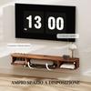 TV Cabinet Up To 50" Wall-Mounted with Drawer, 2 Open Shelves and Cable Hole, 120x24x16 Cm, Walnut