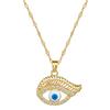 Eyelashes Eyes Light Luxury Temperament Gorgeous Full Diamond Necklace Female Versatile Collarbone Chain Titanium Steel Chain