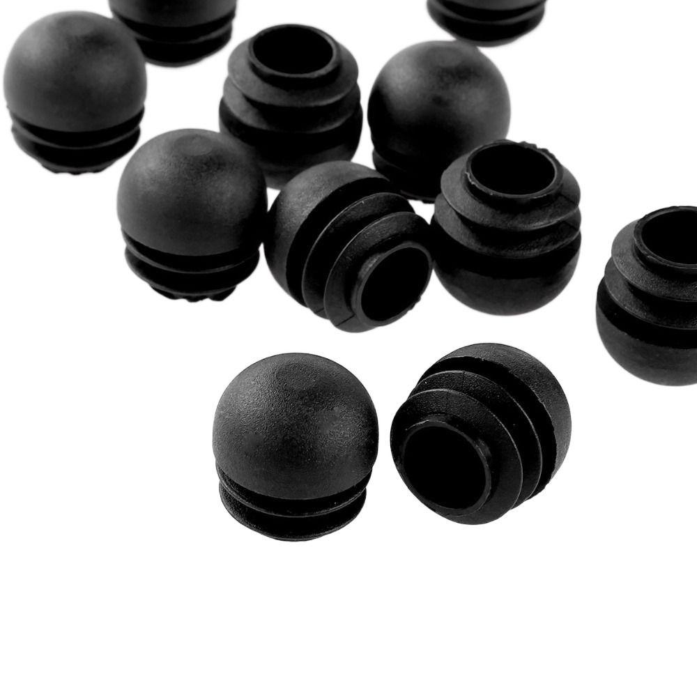 Round Plastic Black Furniture Accessories Non Slip Plugs Chair Leg Caps Floor Protector Dust Cover