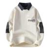 Patova Men's Casual Color-Block Faux-Layered Pullover Sweater