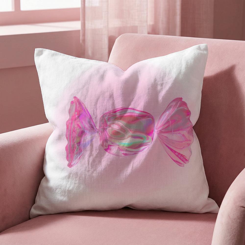 Pink candy Cushion Cover Multi-Scene Pillow Cover for Home & Car - Reversible, Soft & Durable for Daily Use
