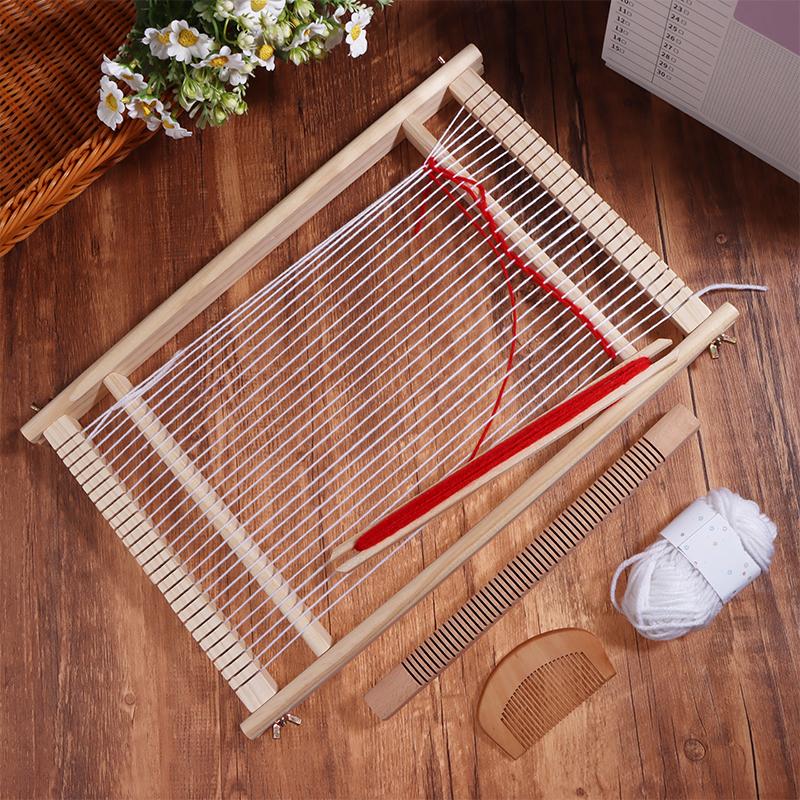 Wooden Multi-Craft Weaving Loom Set Warp ?Frame ?Loom Heddle Bar For Weave Board Weaver Tapestry Kids Beginner