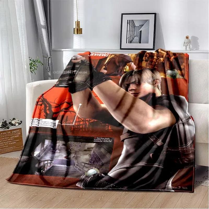 R-Resident Evil Game Gamer Soft Plush Blanket Leon Ada Red Umbrella Blanket for Living Room Bedroom Bed Sofa Picnic Office Cover