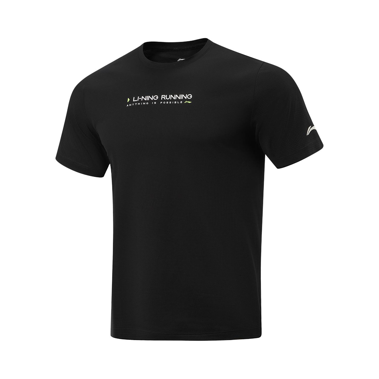 Li-Ning Quick-Dry Breathable Round Neck Logo Running T-Shirt Men tops ATSW135-1 M