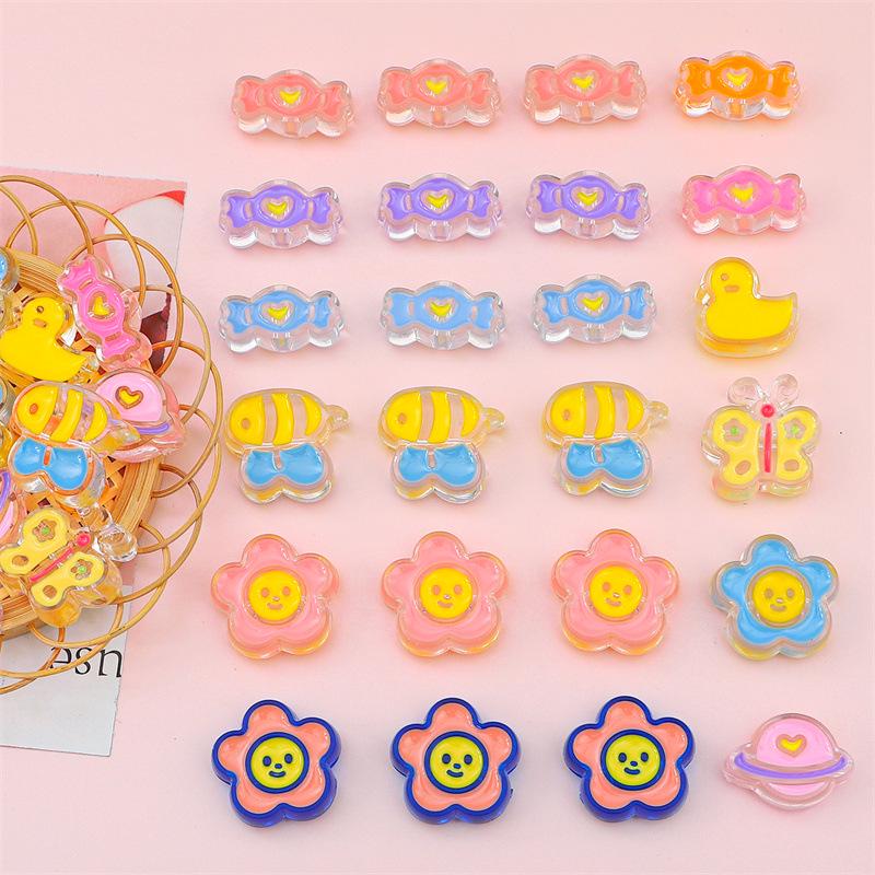 Kirschblüten Bär Acrylperlen DIY Handyketten-Set