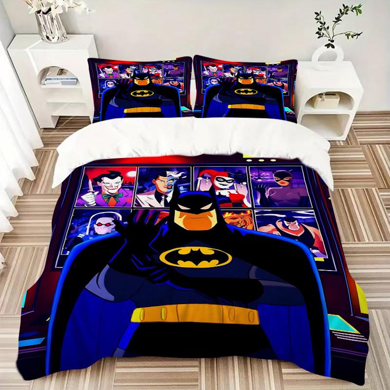 3pcs Batman Duvet Cover Set, 1 Duvet Cover + 2 Pillowcases (No Insert), High-Definition Print for All Seasons,Durable yy251103051