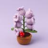 Lily of The Valley Lamp Crochet Artificial Flower with 7 Night Lights Little Potted Flower Table Lamp for Valentine Mother's Day Gift Home Desk