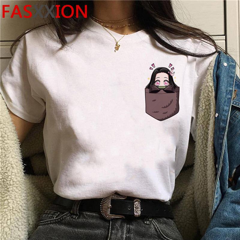 Casual Anime Demon Slayer Graphics Women Tee 90S Summer Short Sleeve O-Neck Female Tops Unisex Streetwear Y2K Clothing