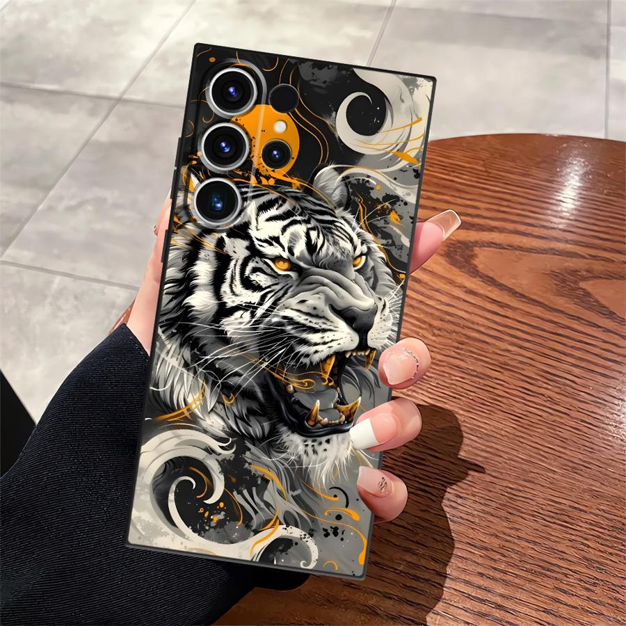 Black Soft Phone Cover Case for Samsung Galaxy S25+ S21 S23 FE Note 20 10 Plus S22 S25 Ultra S24+ S24 S20 S23+ Cool Silver