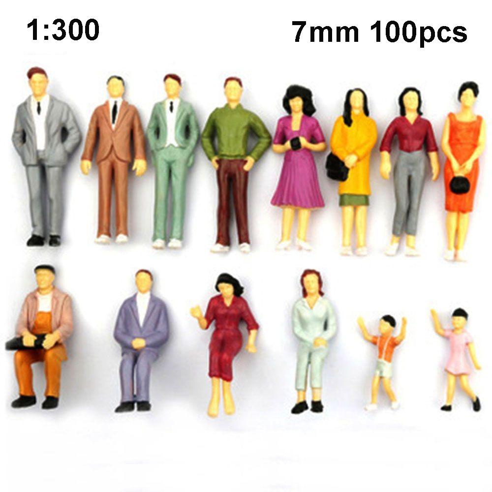 1Set Model Train O Scale Bench Chair Seated Standing People Figures Street Park Layout Plastic Crafts Home Decor Kids Toys
