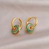Gold Titanium Steel Geometric Oval Earrings for Women: Light Luxury, High-End Fashion, Elegant and Minimalist Design