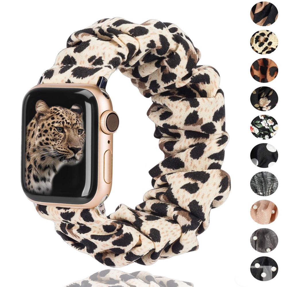Compatible Apple Watch Scrunchie Band for Series 8/7/6/5/4/3/2/SE - Elastic Intestine Ring Design Wristband