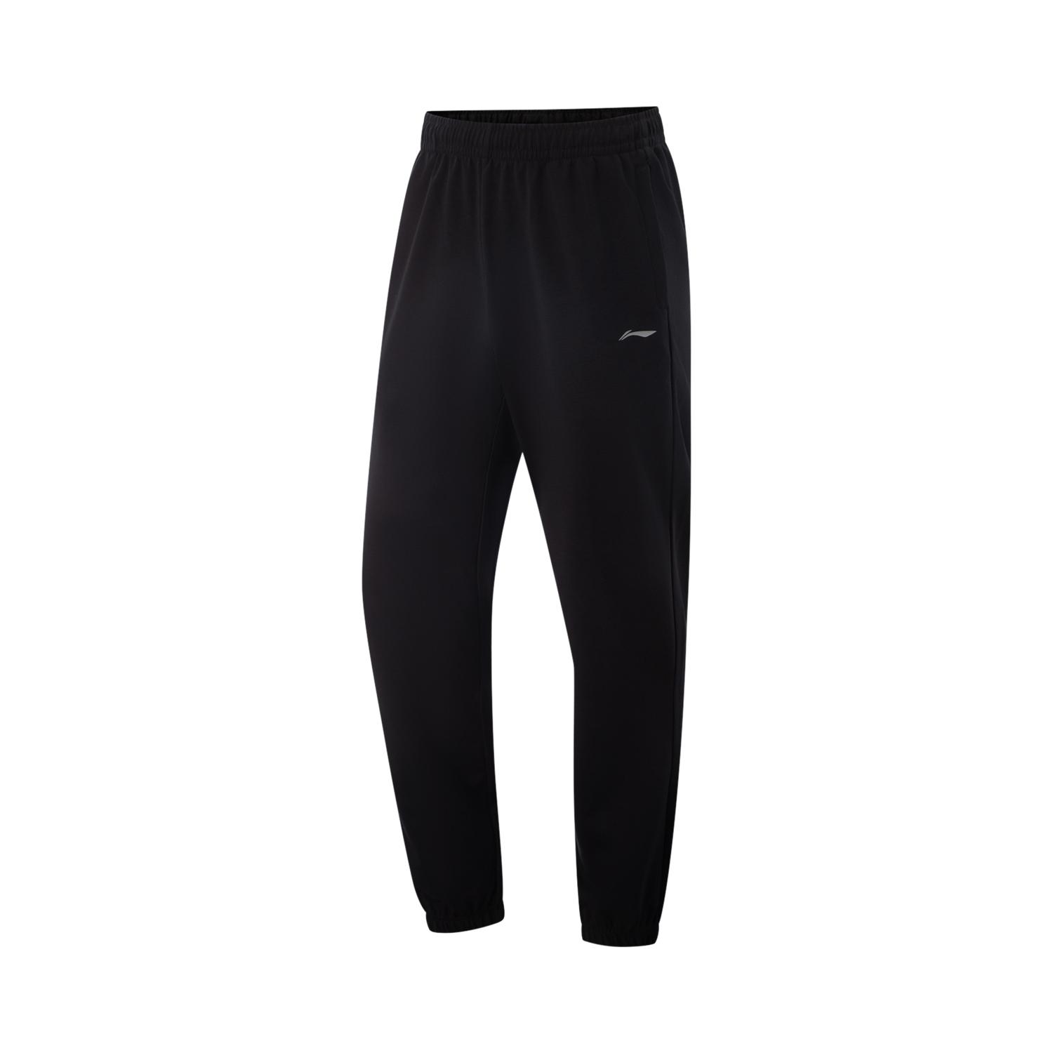 

Li-Ning Fitness Series Casual Simple Solid Color Ice Silk Quick Dry Cool Straight Leg Knitted Sports Pants Men bottoms Black AKLV729-1