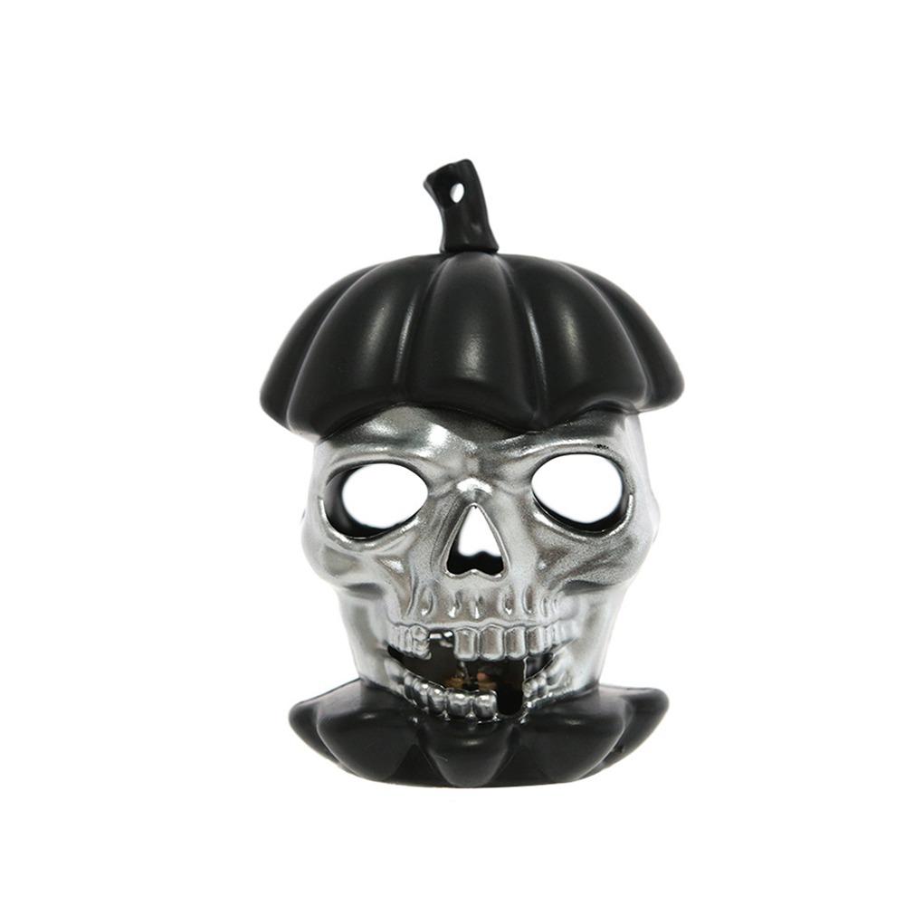 12Pcs Scary Skull Light Glowing Pumpkin Ornament Night Light Party Decoration Style B Black