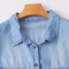 Tencel Fashion Polo Collar Single-Breasted Casual Denim Shirt