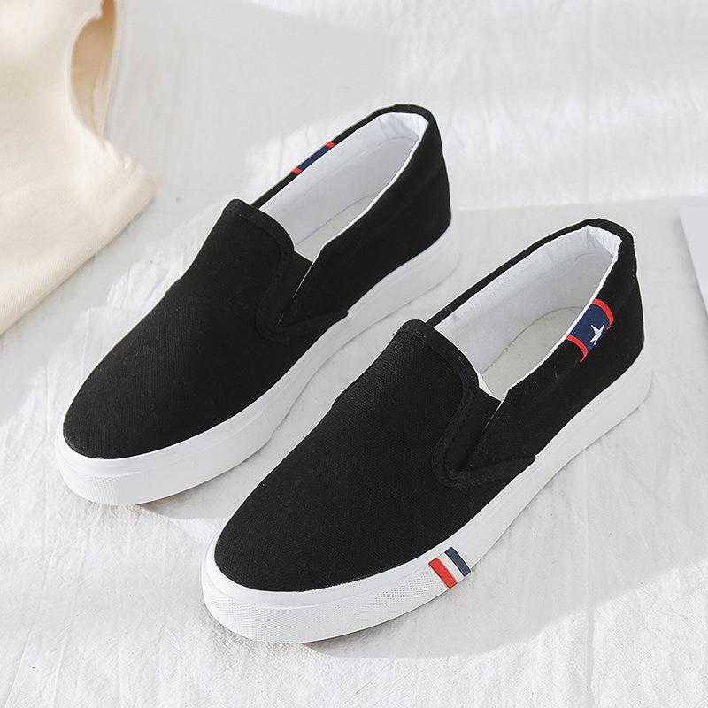 

Текстильные туфли на одной педали для девочек, универсальные, трендовые, низкие, повседневные, маленькие белые туфли, парусиновые туфли 40 (female) чёрный