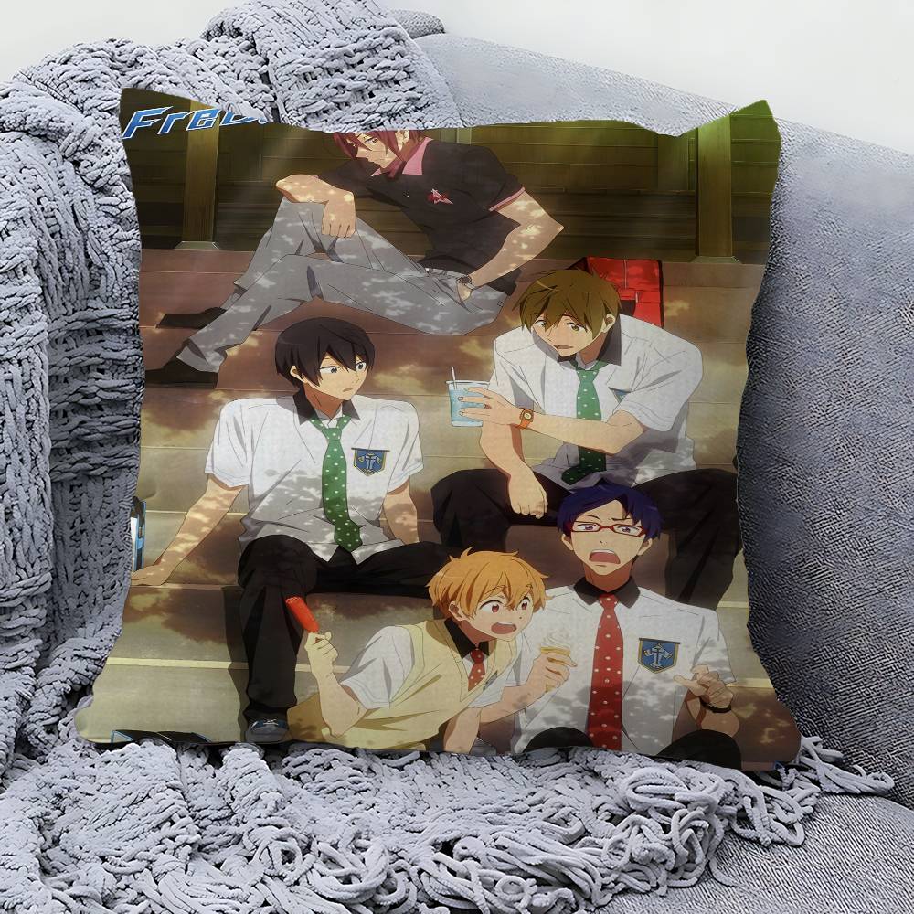 Anime Free Iwatobi Swim Club Cushion Cover Car Throw Pillow Case For Sofa Car Christmas Gift xcm xcm