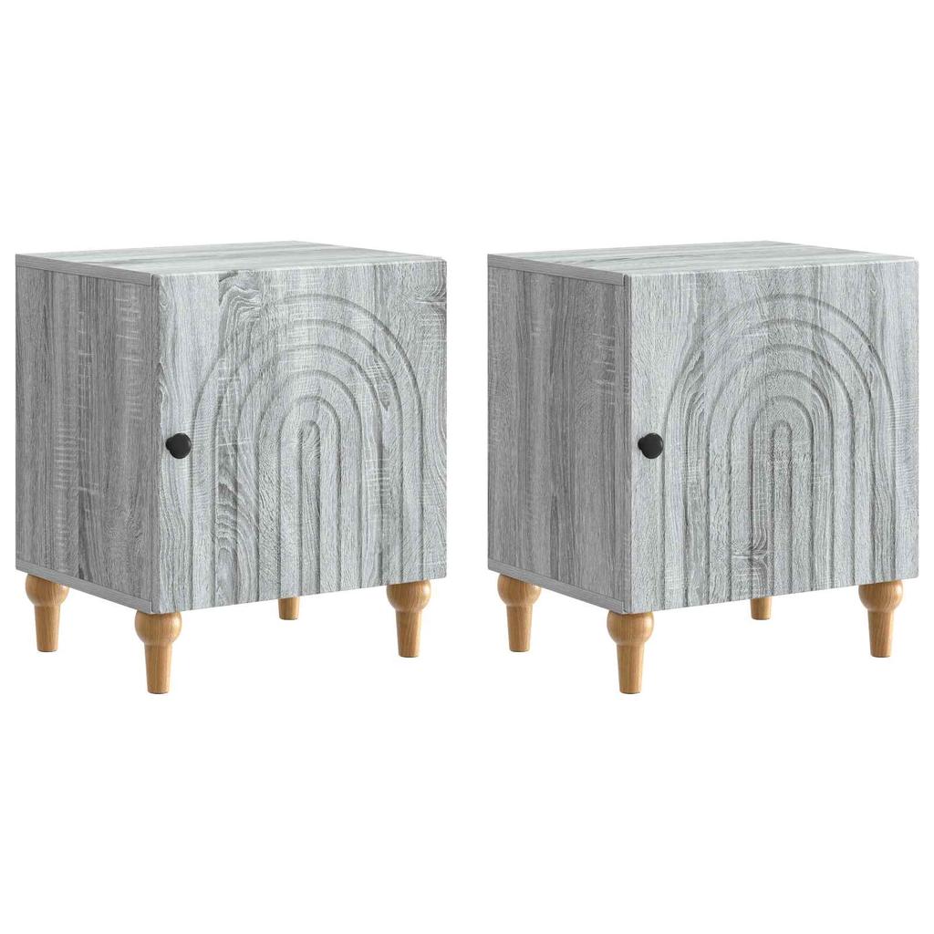 Nightstand Set of 2 Grey Sonoma 43 x 34.5 x 50 cm Particleboard