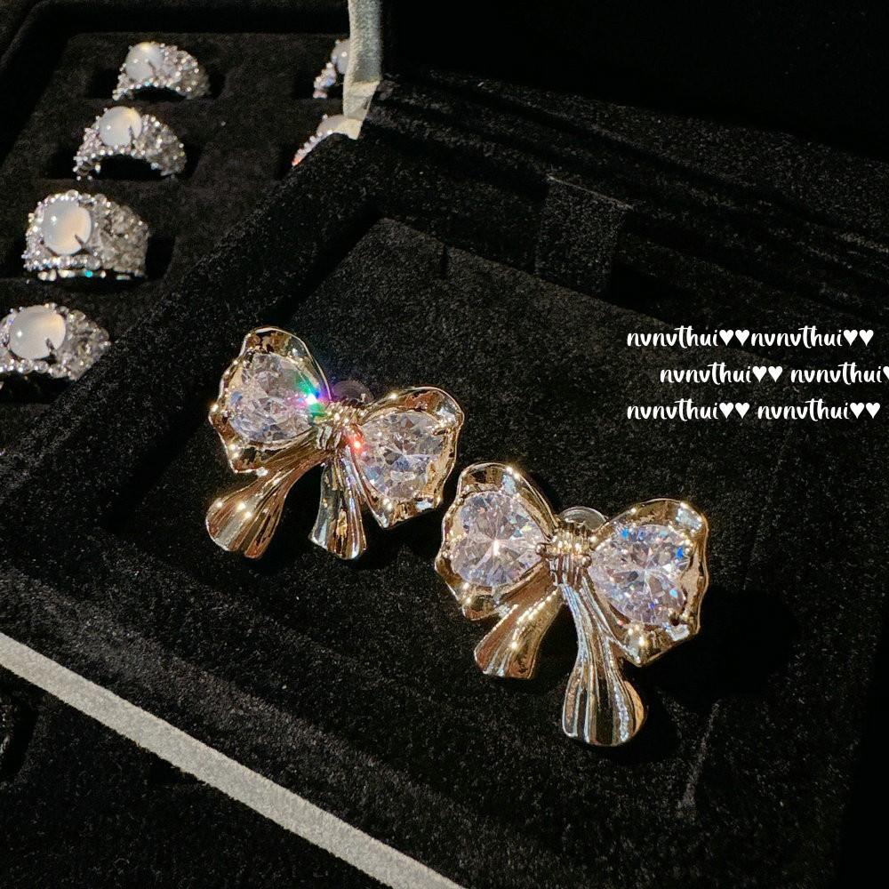 Mermaid Bubbles, Butterfly Gemstone Pearl Earrings, Tahiti, Deep Sea Beads, Bow Zircon Earrings.