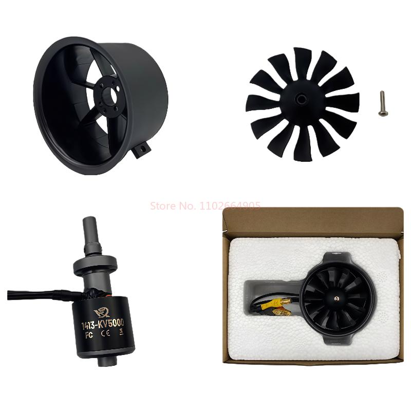 Xfly Model 40mm 12 Blade EDF Ducted Fan 3/4 Power Unit System With 4S 1413-KV5000 External Brushless Motor For RC Jet Aircraft