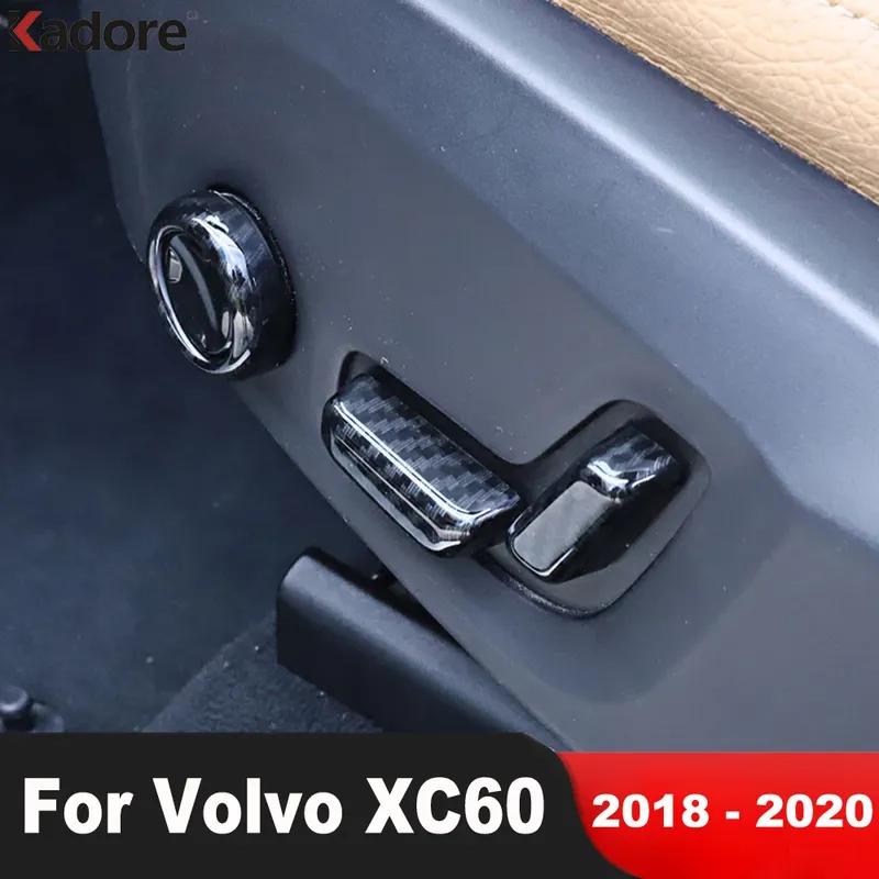 Car Seat Adjustment Switch Knob Button Cover Trim For Volvo XC60 XC 60 2018 Carbon Fiber Interior Molding Accessories