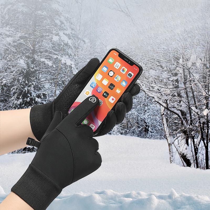 Outdoor Riding Gloves Men Winter Sports Waterproof Windproof Fleece Lined Thermal Touchscreen Gloves
