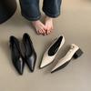 Fashion Office Lady Square Heels Pointed Slip on Shoes Classic Comfortable Small Heel Shoe 4cm 2024 Women Leather Pumps Shoes