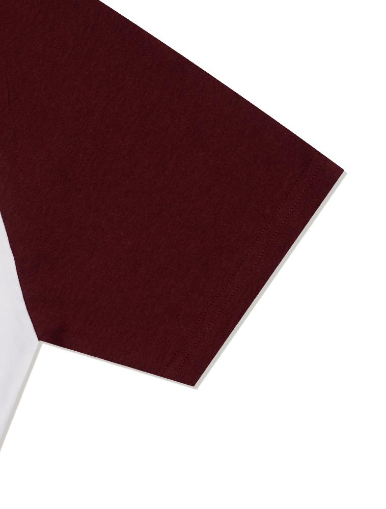 LA MAISON STUDIO Lily Slim Fit Raglan Short Sleeve Burgundy(Fcg2Ts778W)