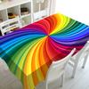 1pc Rainbow Swirl Tablecloth/Vibrant and Eye-catching/Polyester Printed Rectangular Tablecloth/Suitable for Home Dining Table Decoration/Parties/Festi