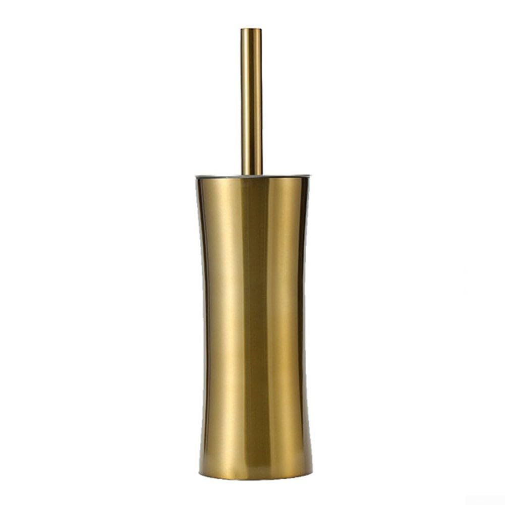 Gold Stainless Steel Toilet Brush Set with Holder Bathroom Cleaning Kit