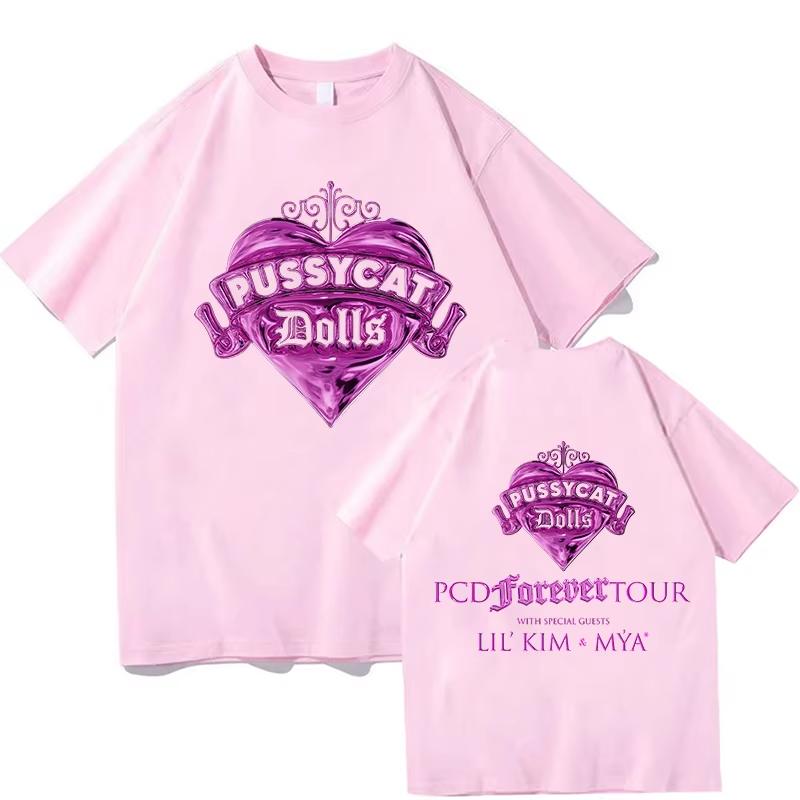 Unisex Pussycat Dolls Club Song Tshirts Casual Loose Summer Oneck Tshirts Unisex Streetwear Design Graphic Print Merch Clothing