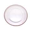 Nordic Style Golden Beaded Glass Fruit Plate - Round and Elegant for Banquets