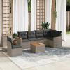 VidaXL Garden Lounge Set with Cushions 7 Pcs, Patio Sofas, Patio Furniture Set, Outdoor Furniture, Grey 3258427