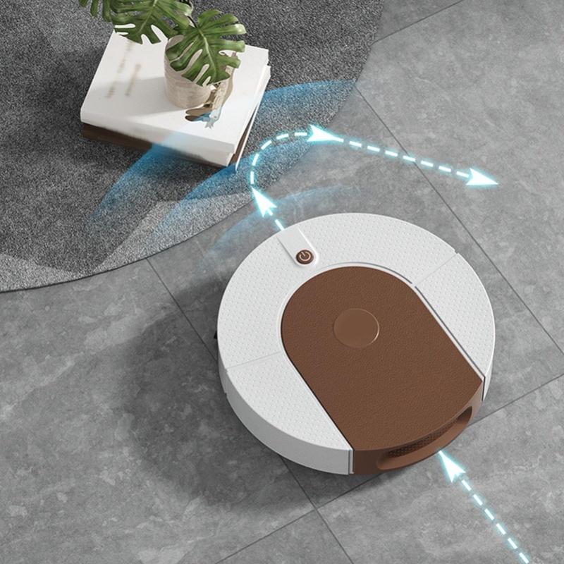 Robot Vacuum Cleaner Strong Suction Automatic USB Rechargeable Sweeping Robot For Ceramic Tiles Hard Floors Grey