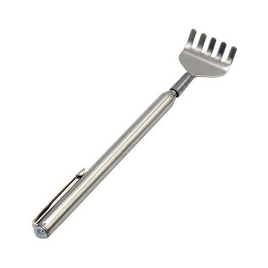 Stainless Steel Extendable Back Scratcher Portable Hard-to-Reach Areas Five-Teeth Telescoping Handle Back Scratcher Massager Tools