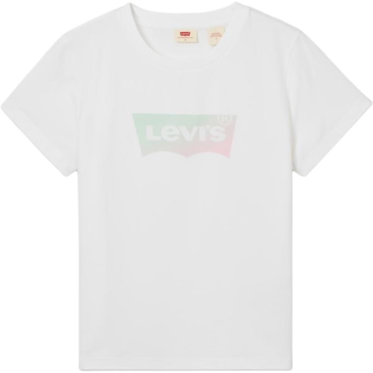 Levis Casual Comfortable Simple Logo Print Round Neck Short Sleeve T-Shirt Women T-Shirts White 002YQ-0000